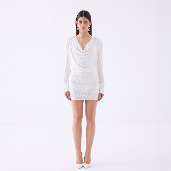 CASCADE MINI WHITE DRESS